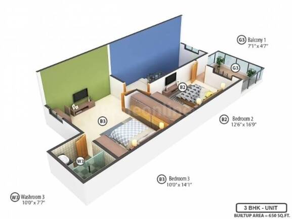 3 BHK Villa / House – Elevation Image