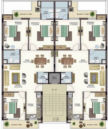 3 BHK APARTMENT 1580 sq- ft in Zirakpur